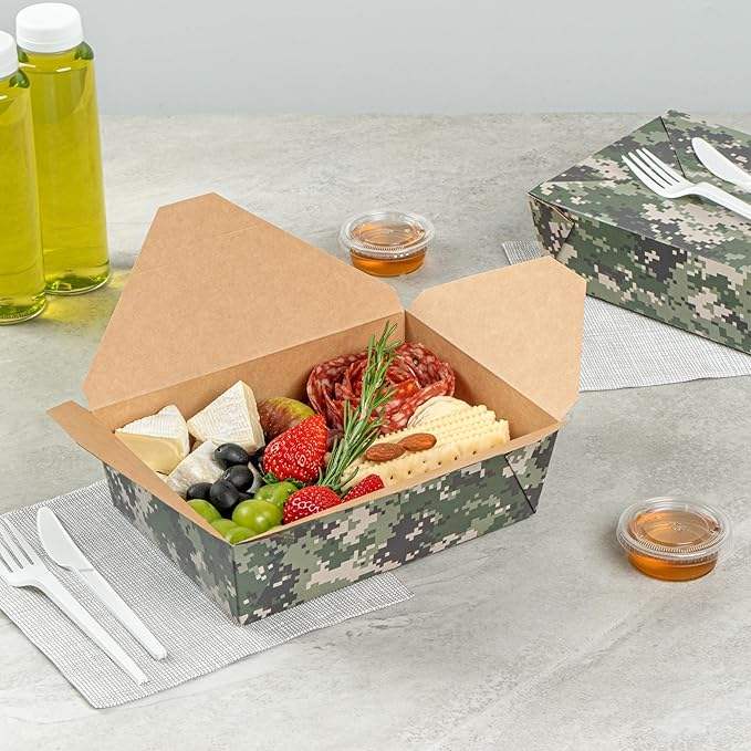 Durable Disposable Paper Boxes for Food for Take-out or Picnics Food Box