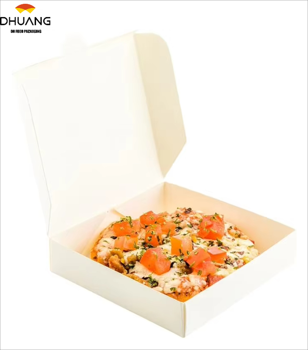Disposable Small Durable Lock-in Pizza Cookies or Party White Paper Packing Can Be Used for Catering Custom Pizza Boxs