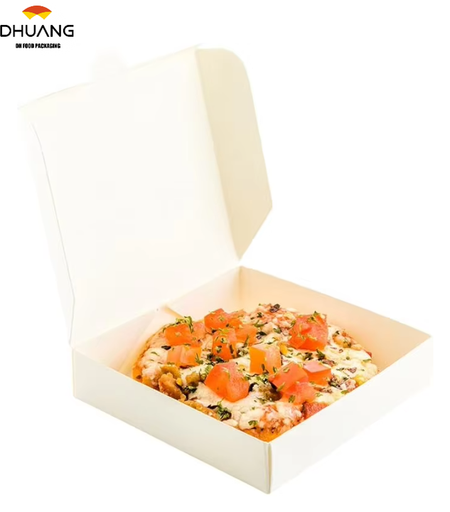 Disposable Small Durable Lock-in Pizza Cookies or Party White Paper Packing Can Be Used for Catering Custom Pizza Boxs