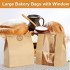 A Brown Paper Bag with a Window for Bread Storage Food Packaging for Storage Sealed Label Custom Bread Bags