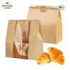 A Brown Paper Bag with a Window for Bread Storage Food Packaging for Storage Sealed Label Custom Bread Bags
