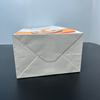 Custom Flat square Bottom Brown Kraft Paper Bag for Takeaway Food Packaging Grease and logo Printing Oil-proof Paper Bag