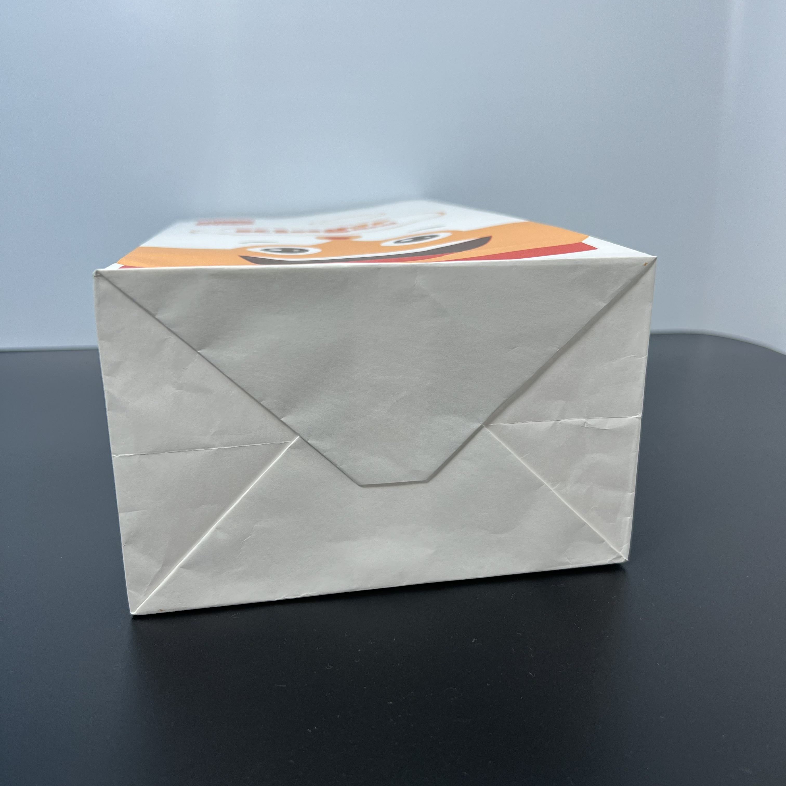 Custom Flat square Bottom Brown Kraft Paper Bag for Takeaway Food Packaging Grease and logo Printing Oil-proof Paper Bag