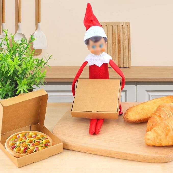 50 Packs Kraft White Mini Pizza Box for Cookies Party Gift Cookies Custom Pizza Boxs