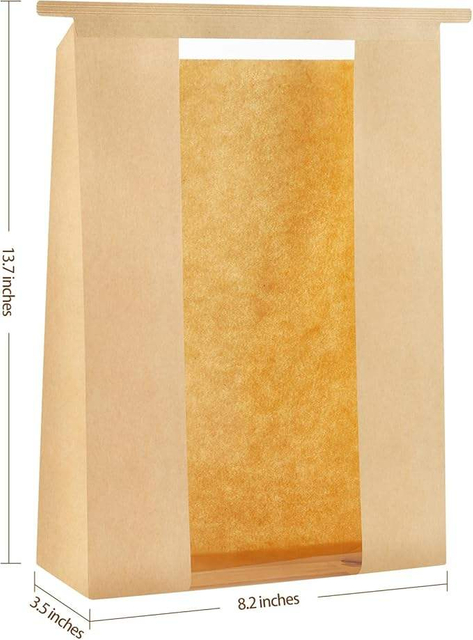 50 Windowed Bread Bags for Sourdough Sandwich Cookies with Tin TAB Lock Custom Bread Bags