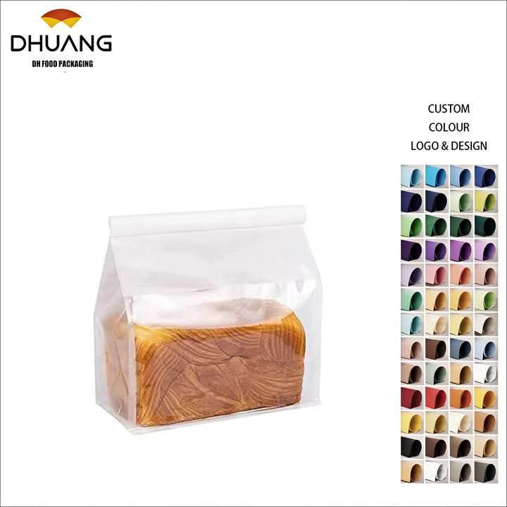 Customized Bread and Toast Bags with windows Paper Bags with Labels and Locks Crackers Coffee Beans CUSTOM Bread Bags