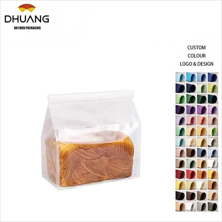 Customized Bread and Toast Bags with windows Paper Bags with Labels and Locks Crackers Coffee Beans CUSTOM Bread Bags