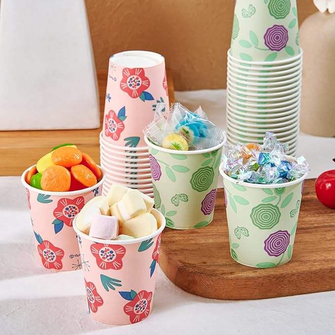 600 Packs 5 Oz Paper Colored Disposable Bathroom Small Gargle Espresso Cups Party Picnic Travel Custom Paper Cups