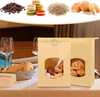 Brown Paper Bag with windows and Free Stickers Suitable for Preserving Bread in Bakery Restaurants Custom Bread Bags