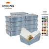 Durable 71 oz Disposable Striped Blue and White Paper Food Container for Takeout-Quality Paper Boxes Food Box