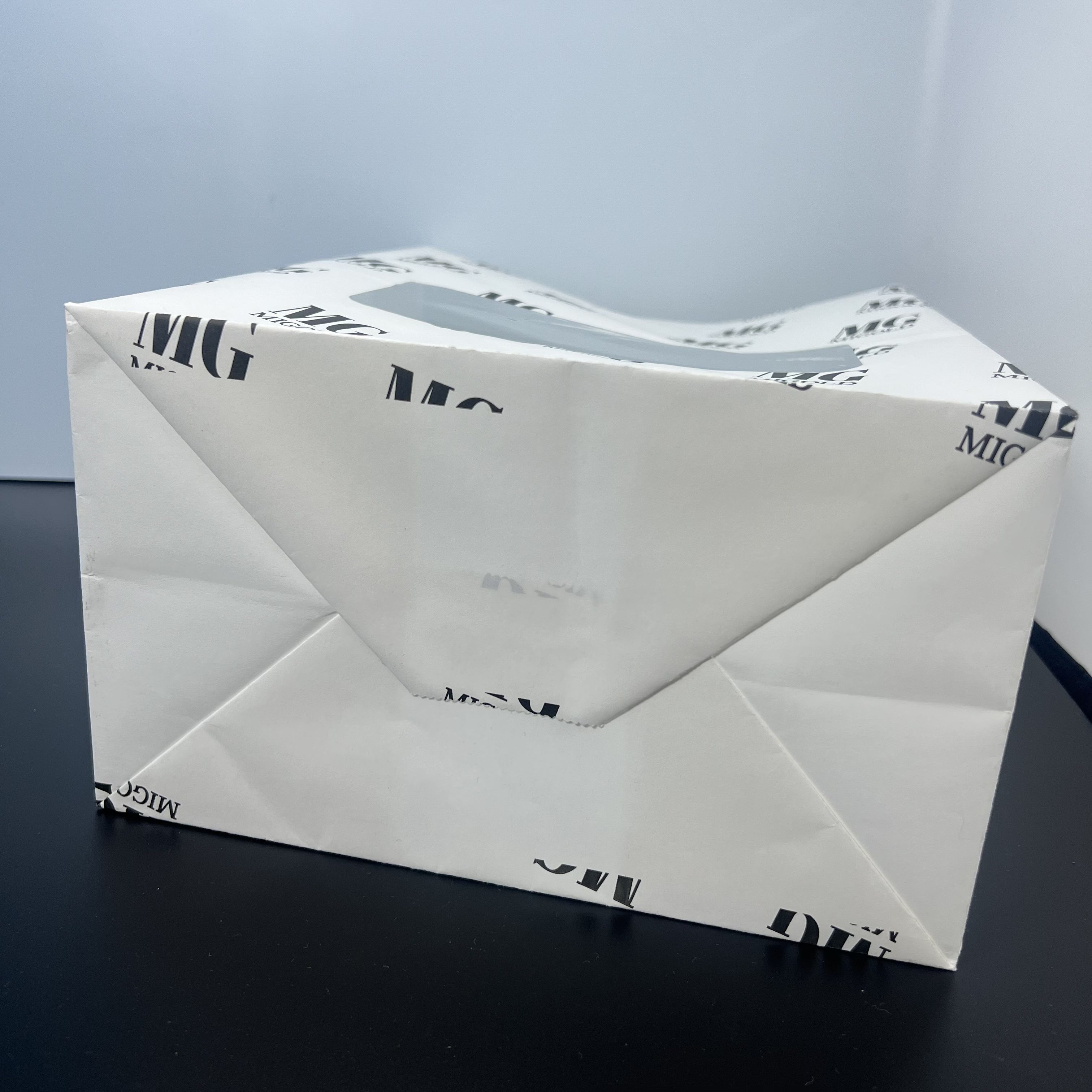 No Handle Flat square Bottom Fat-proof Brown Kraft Paper Bag Customized Take-out Food Packaging Oil-proof Paper Bag