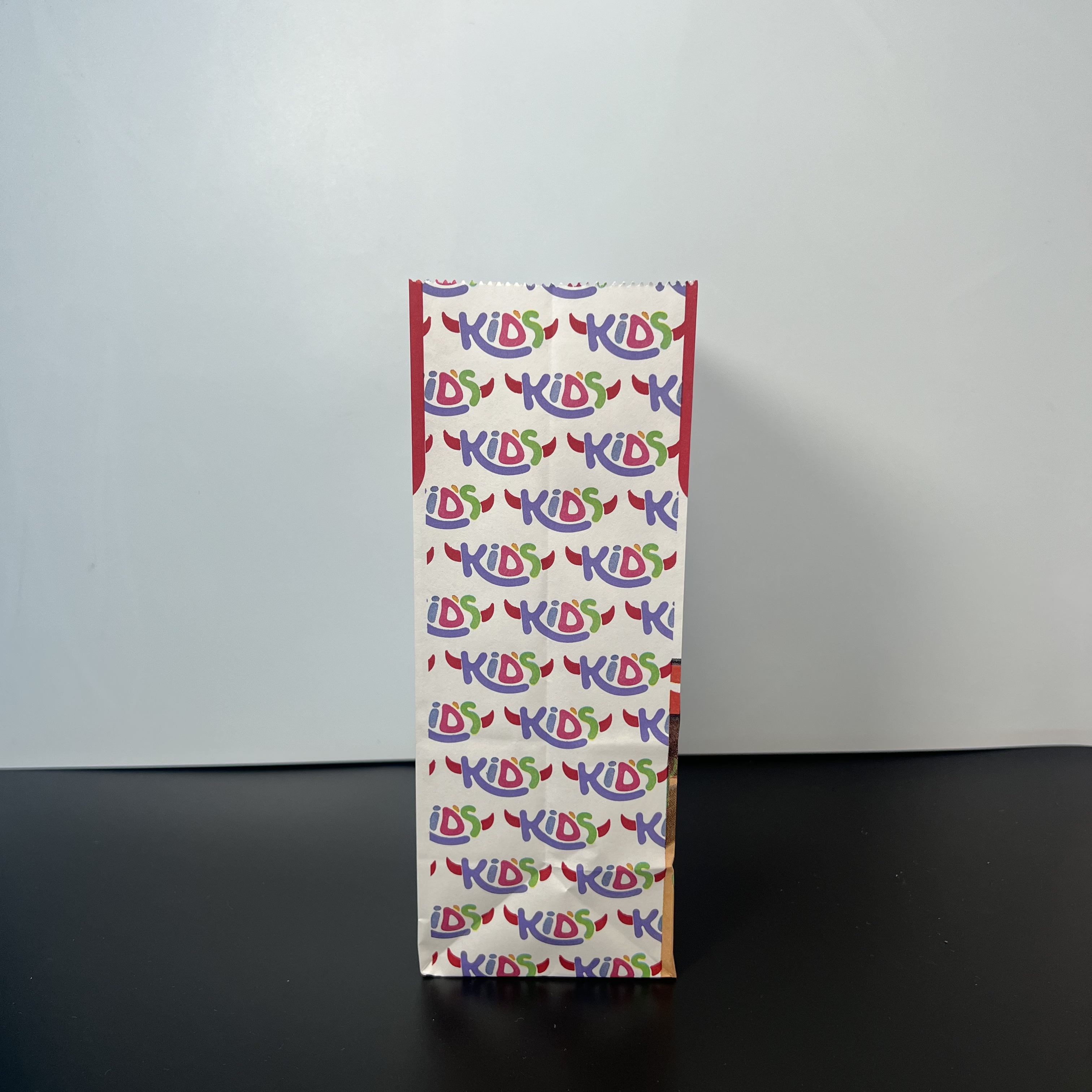 Custom Flat square Bottom Fat-proof Take-out Food Packaging Brown Kraft Paper Bag Without Handle Oil-proof Paper Bag