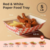 5 Pound Paper Food Tray Disposable Red Check Oil Resistant Party Picnic Carnival, Corn Chips.