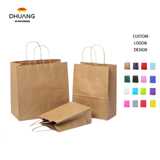 Business MiniScan Gift Kraft Paper Bag for Coffee Milk Tea Take-Away Catering Hot Stamping Surface Custom Logo Packaging