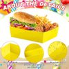 Disposable Paper Food Tray 5 lb Large Food Boat Nachos Tray Snack Tray Thanksgiving Party Birthday Supplies (yellow)