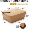 Paper Food Container Kraft Lunch Box Brown Storage Paperboard Fast Food Holder Microwaveble Food Box