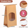 100 Paper Bread Bags With Window Tin Tag Bag 500 Stickers for Sourdough Bread Biscuits Coffee Beans Custom Bread Bags