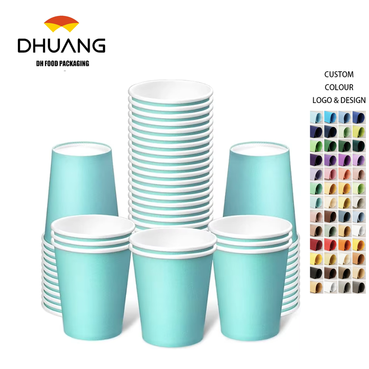 Customizable LOGO 8-ounce Disposable Paper Cups for Hot and Cold Drinks Suitable for Parties Picnics Barbecues and Coffee Cups
