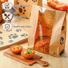 120 Large Bread Bags with Window 120 Sealable Sticker Clawed Yeast Paper Bread Bags for Baked Goods Custom Bread Bags