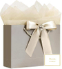 Gift Bags 1PCS Gift Bags Large with Ribbon and 1 Greeting Cards 2 Tissue Paper Portable Paper Gift Bag with Handles