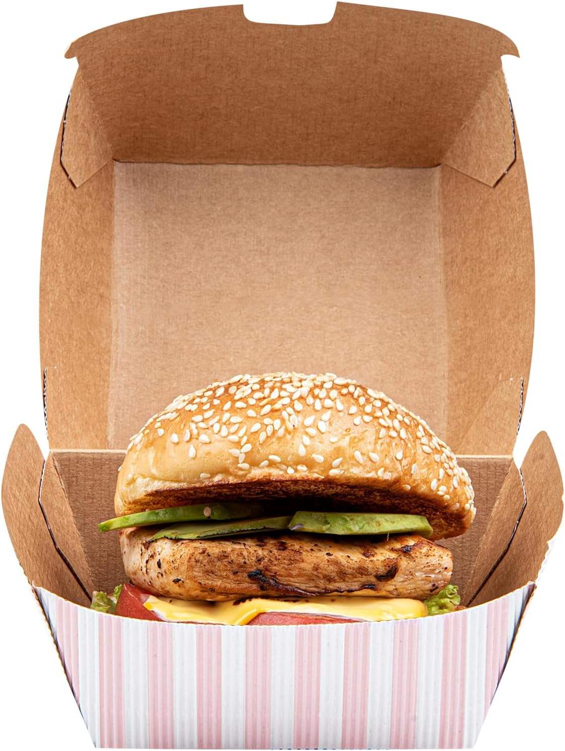 Eco-Friendly Bulk Burger Boxes with Custom Logo Low-Cost Leak/Greaseproof Takeout Buger Boxes
