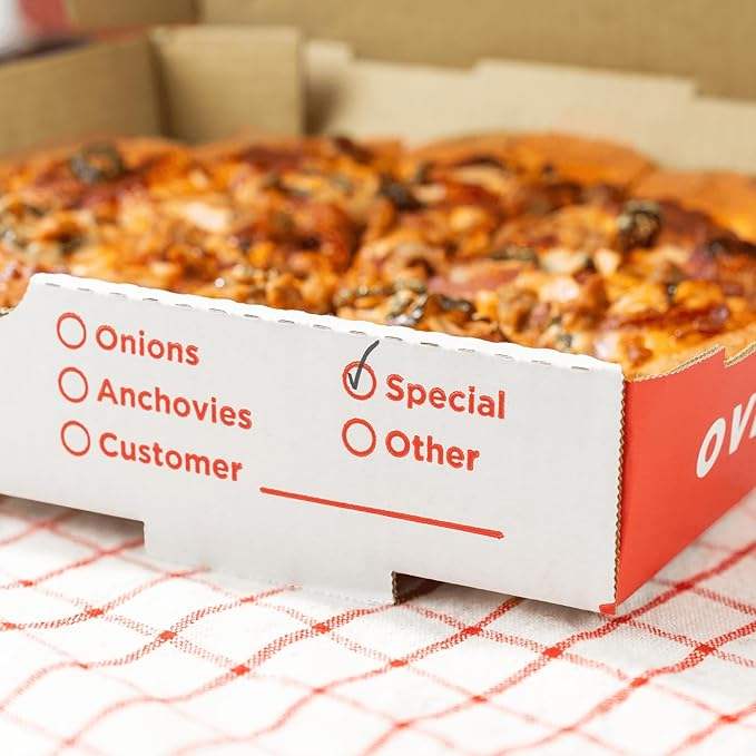 Pizza Box Red Printed Oil-proof Corrugated Paper Suitable for Small Individual Custom Pizza Boxs