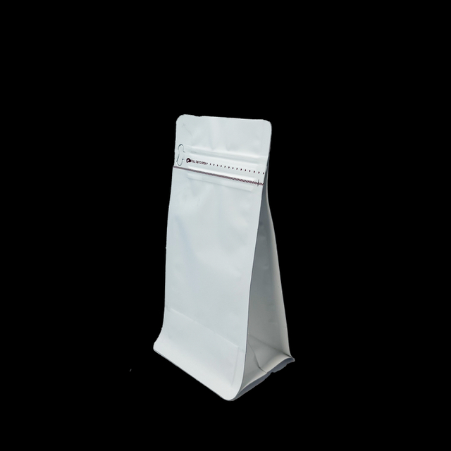 Coffee Bag with Eight-sided Sealing in Stock with Aluminum Coating and sealed Side Zipper for Coffee Beans Packaging Coffee Bags