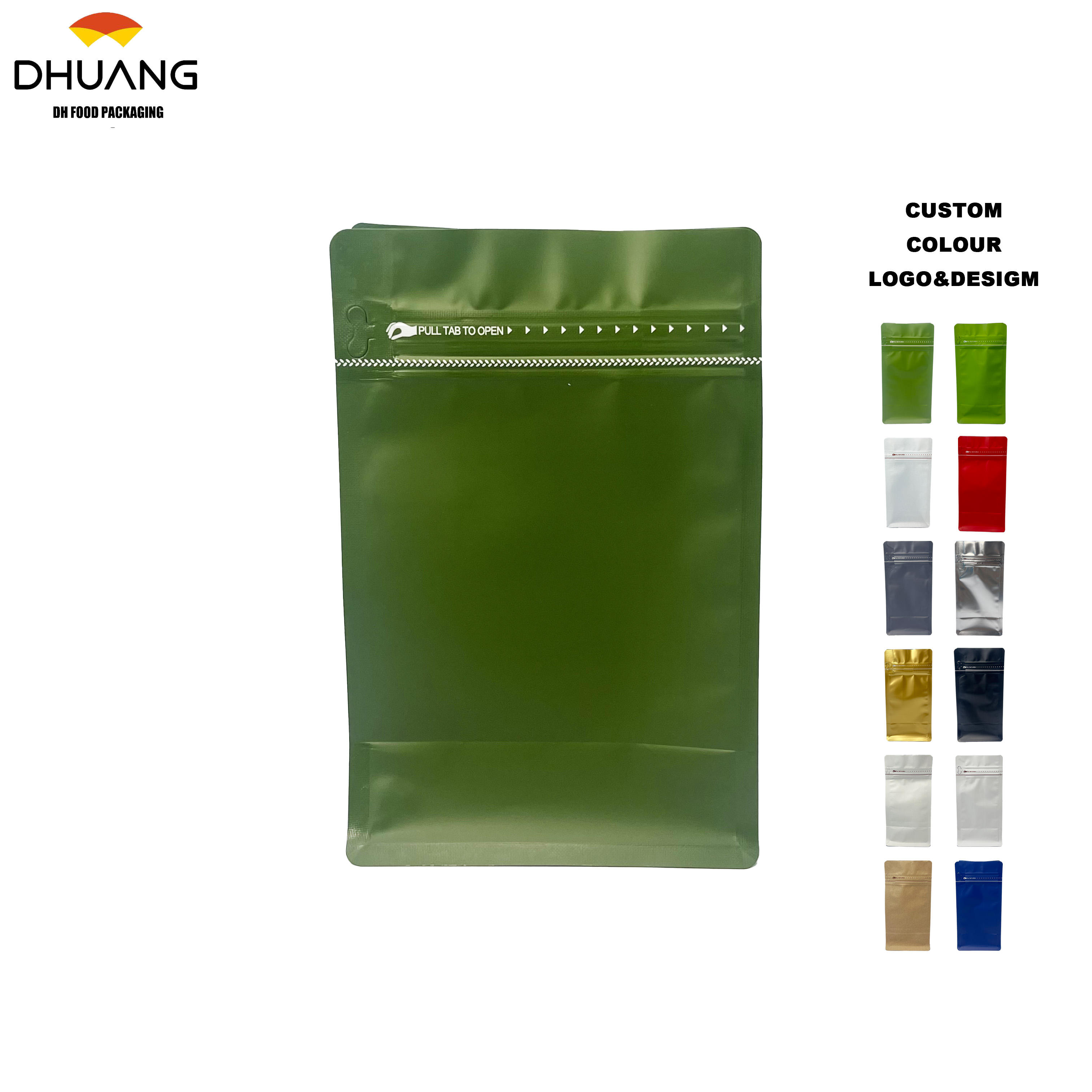 Customized Printing Waterproof and Moisture-proof Storage for Coffee Beans Reusable Flat-bottomed Packaging Bags Coffee Bags