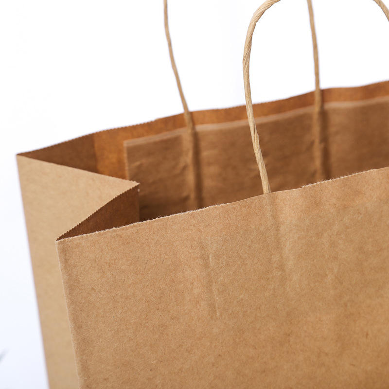 Business MiniScan Gift Kraft Paper Bag for Coffee Milk Tea Take-Away Catering Hot Stamping Surface Custom Logo Packaging