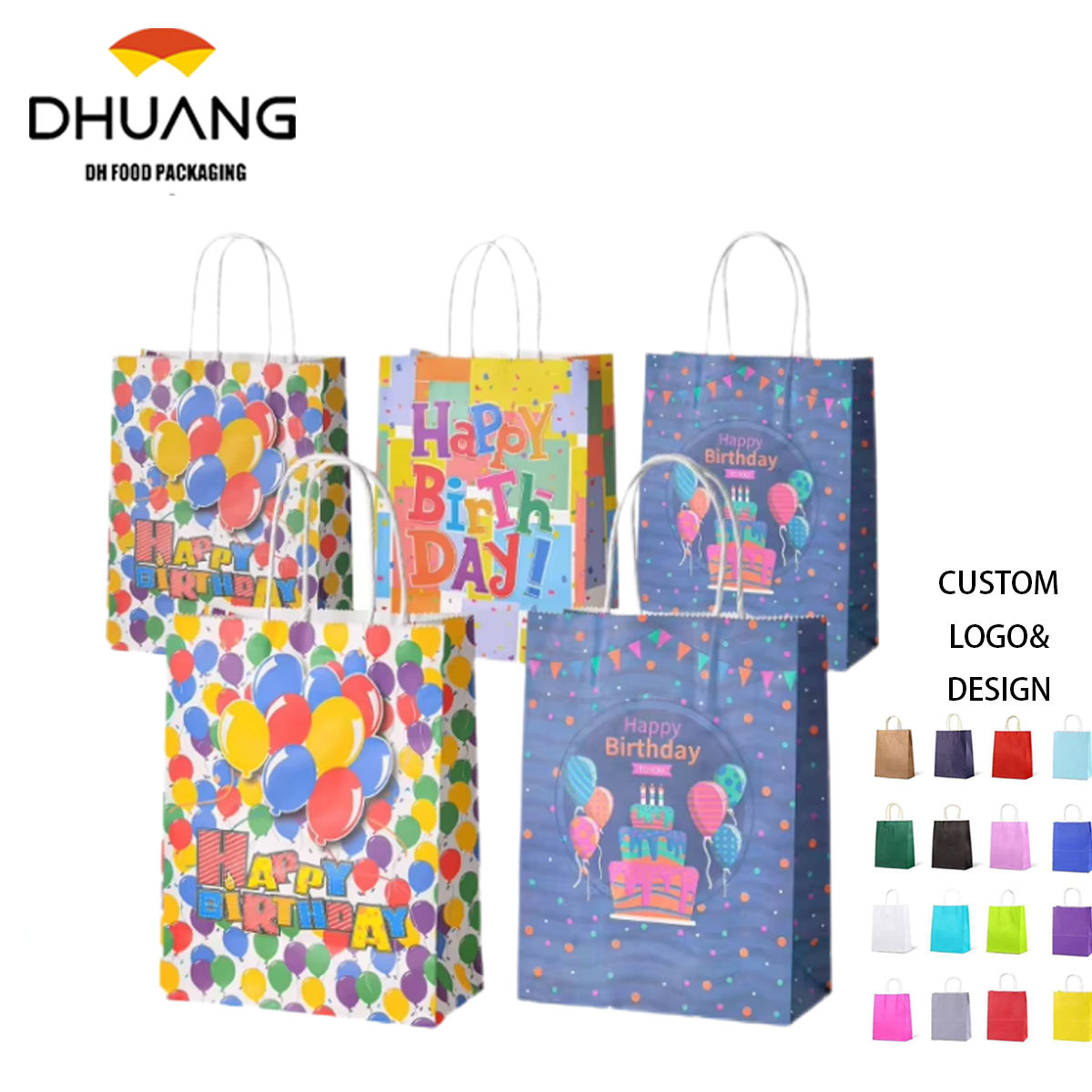 Custom Cartoon Style Kraft Paper Handbags for Holiday Packaging Advanced Sense Cross-Border Birthday Gift Bags