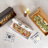 Flatbread Takeaway Box Sturdy Disposable Corrugated Pizza Box - Label Lock System Newsprint and White Paper Custom Pizza Boxs