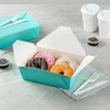 8.5 X 6.2 X 2.6 Inch Food Container, Durable Disposable Takeout Box, 71 oz Turquoise Paper for Takeout Orders or Picnics