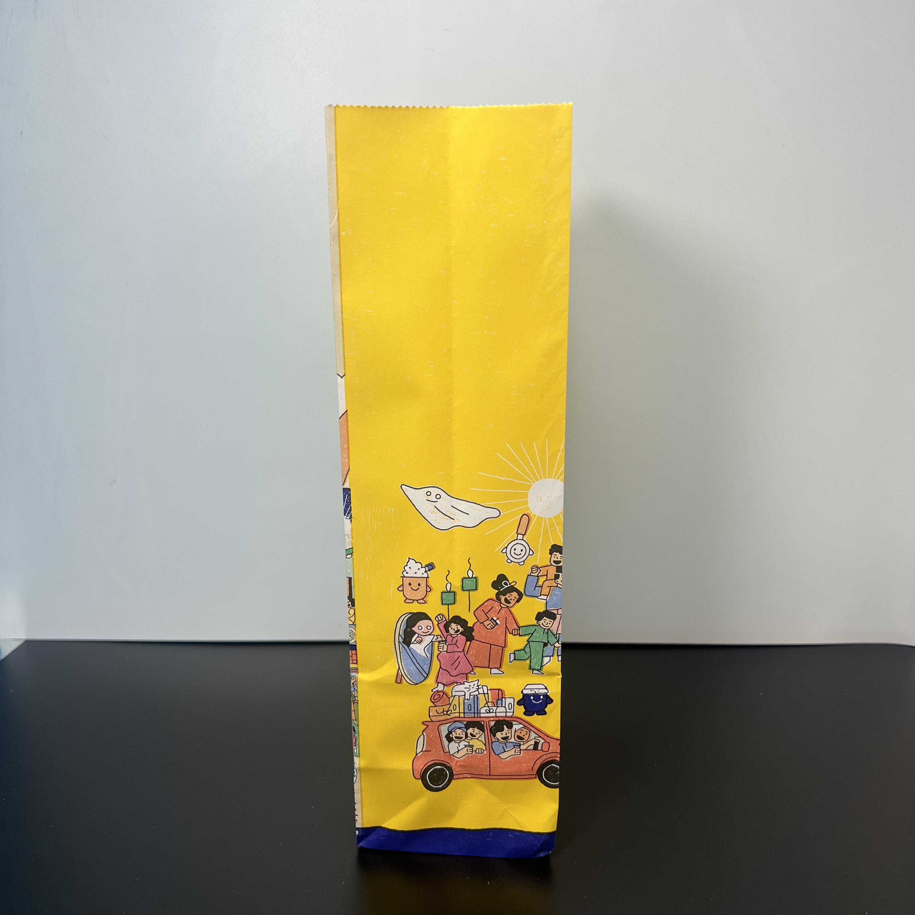 Eco Friendly Kraft Brown Flat Bottom Paper Grocery Bag Fast Food Packaging Take Out Deli Carrier Bags Bulk Oil-proof Paper Bag