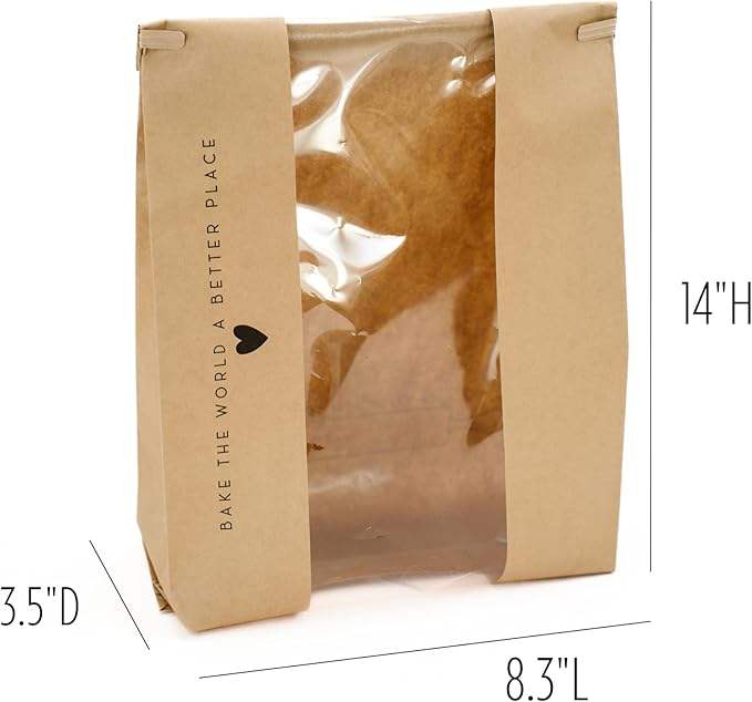 Customized Pattern LOGO with Window Bread Bag with Label Bread Baking Food Packaging Bag Custom Bread Bags