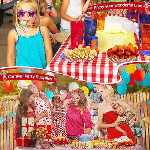 2-pound Disposable Paper Food Trays Decorated for Mardi Gras Party Nachos Hot Dogs Mardi Gras Circus Themed Party Supplies