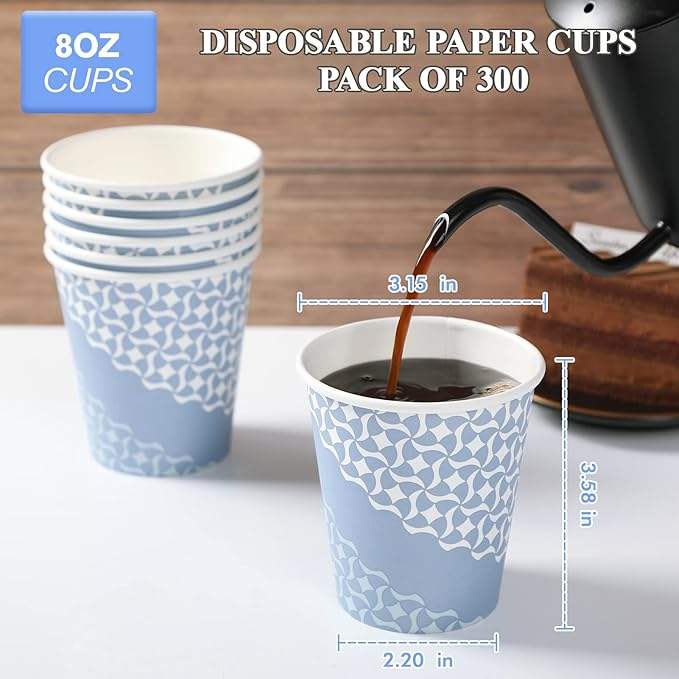 Disposable Paper Coffee Cups Hot and Cold Beverage Cups Suitable for Water Juice Tea, Customizable LOGO Coffee Cup