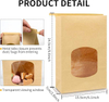 Brown Leather Food Paper Bags for Packaging Cakes and Cookies with Heat-sealed Openings and Label CUSTOM Bread Bags