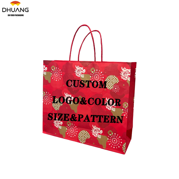 Custom Brown Kraft Paper Bag Carrier Retail Store Custom Paper Bags with Your Own logo Shopping Bags