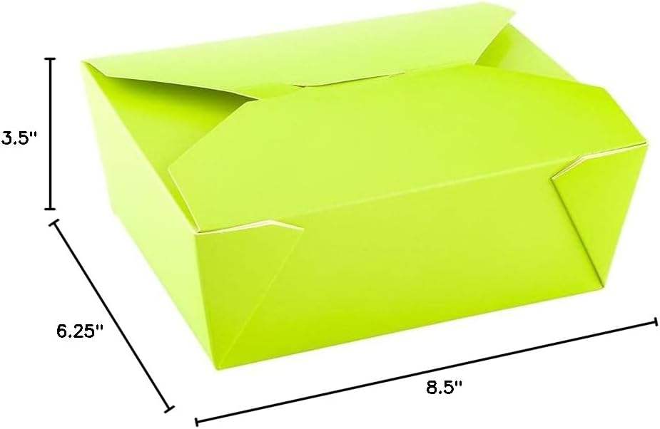 Box - Label Lock Closed Heat Resistant Green Disposable Lunch Box Oil Resistant to Hot and Cold Foods Food Box