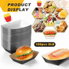 3-pound Paper Food Trays Disposable Nachos Burritos Licensed Christmas Party Supplies Kraft Paper Boat (black)