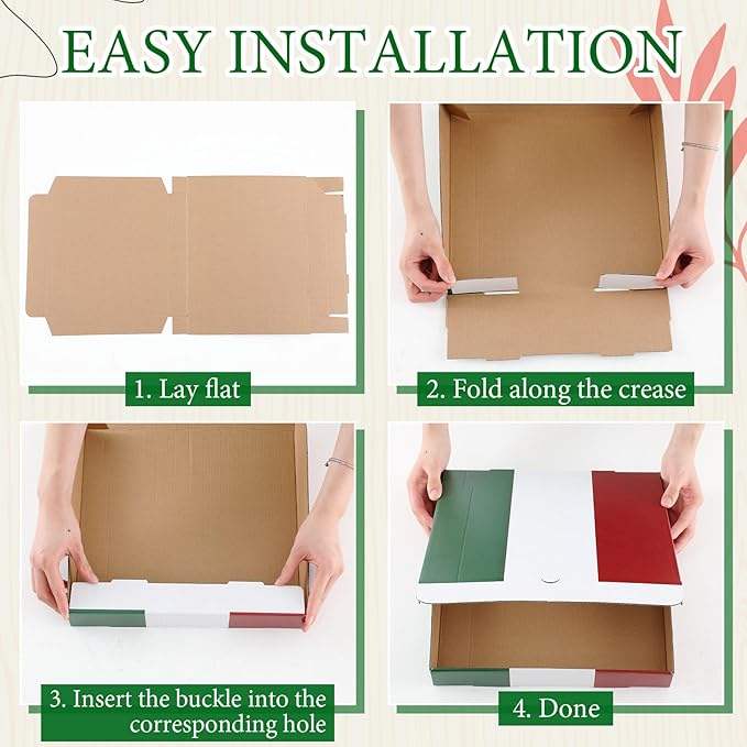 Italian-themed Cardboard Pizza Box Take Out Container Party Supplies Restaurant Bakery Gift Box Custom Pizza Boxs
