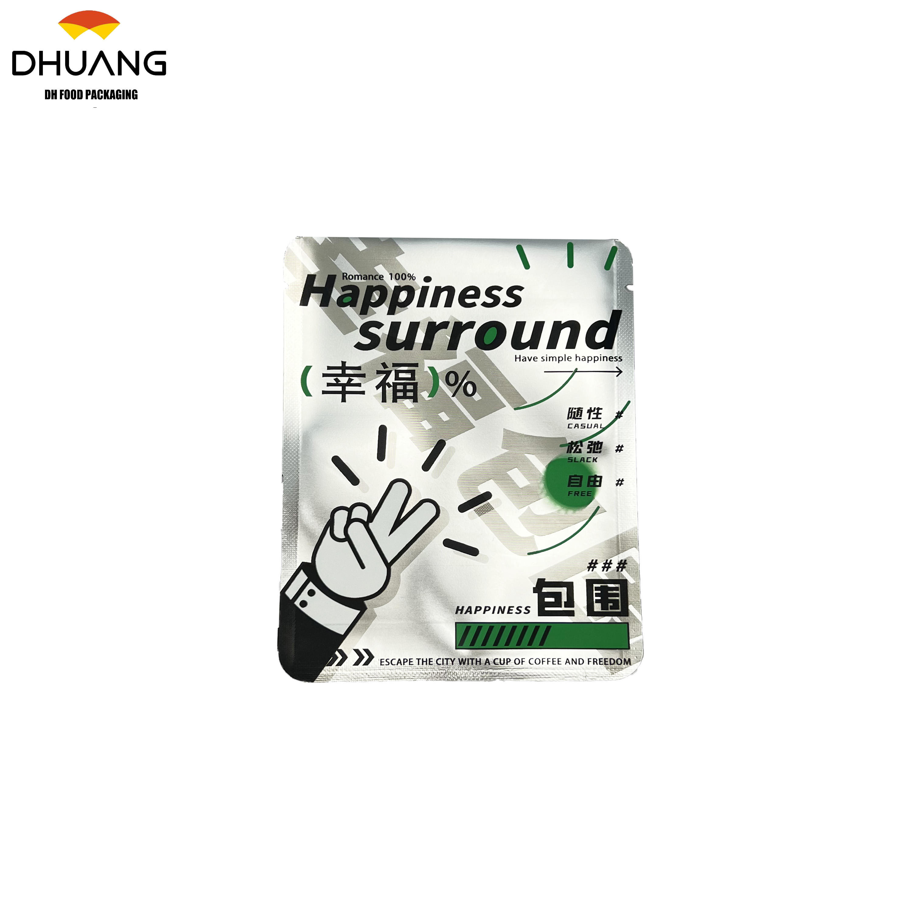 Portable Three-sided sealed Coffee Powder Filter Paper Aluminum-coated Bag for One-time Use in Ear-shaped Packaging Coffee Bags