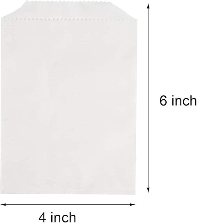 White Kraft Paper Bags for Bakery Cookies Treats Snacks Sandwiches Popcorn Small Gift Bag Oil-proof Paper Bag