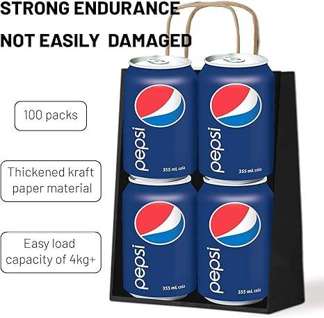 Gift Bag Paper Bag With Handle Kraft Paper Shopping Lunch (black) Custom Paper Bags