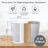 Disposable Insulated Corrugated Coffee Cups with LIDS and Straws for Tea Hot Chocolate and Beverages Coffee Cup