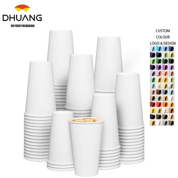 Disposable White Paper Cups for Eco-friendly Hot Beverages Available for Customization and Printing Coffee Cup
