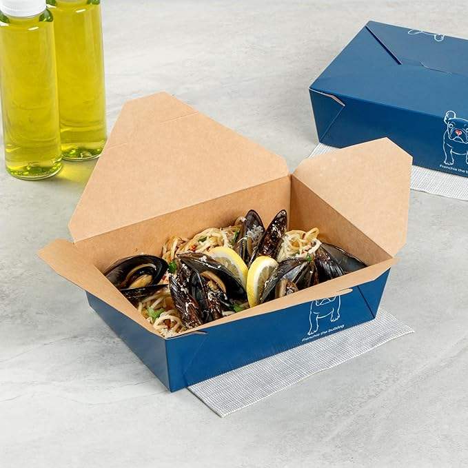 High Quality Durable Disposable Paper Food Containers for Take-Out and Delivery Quality Disposable Take-Out Boxes