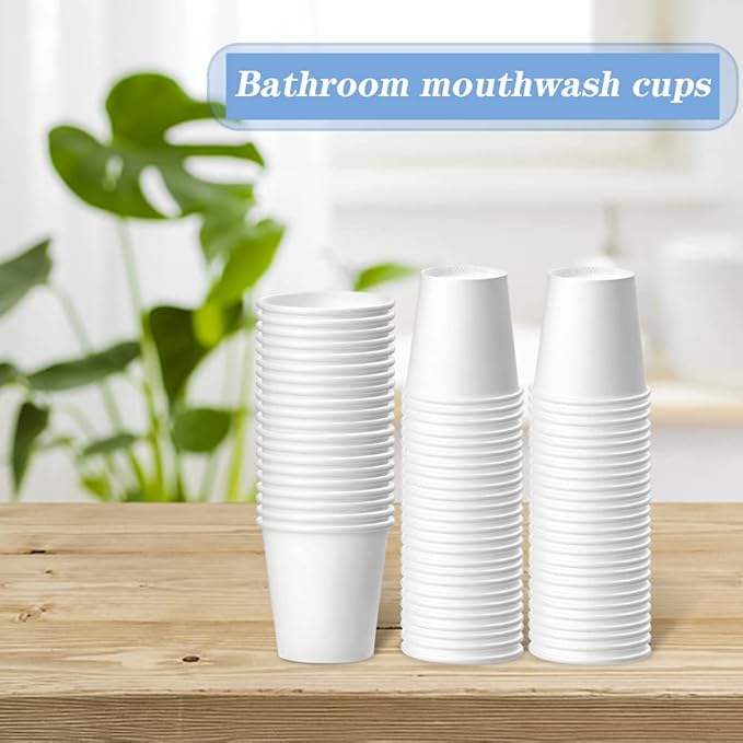 3 oz White Disposable Mouthwash Cup Bathroom Use Birthday Party Group Picnic Office Use Paper Cup