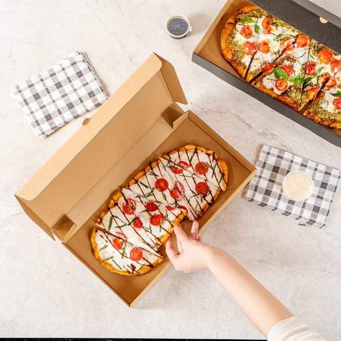 Disposable Kraft Paper Pizza Box Delivery Box Sturdy Corrugated Custom Pizza Box