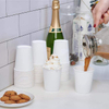 8 oz Disposable White Paper Coffee Cups Hot/Cold Beverage Drinking Cups for Parties Picnics Travel Events